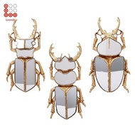 Lovoski Beetle Mirror Wall Decor Modern Artwork Wall Hanging Gold Resin Animals Beetle Mirror for Of