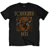 Men's cotton T-shirt Foreigner Men's Est. 1977 Slim Fit T-Shirt Small Black 4XL , 5XL , 6XL