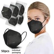 20/50pcs KN95 Face Masks, 5-Layer Breathable Disposable KN95 Masks, Black Color, Individually Packag