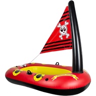Poolmaster Perahu Pirate Tiup untuk Kolam Renang untuk Kanak-Kanak, Perahu Penunggang Bayi dengan Te