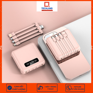 [Bảo Hành 12 Tháng] Sạc Dự Phòng kèm cáp 4 trong 1 10000mAh sạc nhanh 2.1A 4 cáp sạc trong 1 (USB/mi