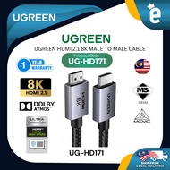 UGREEN HDMI To HDMI 2.1 Cable 8K 60Hz 4K 120Hz 48Gbps HDR Dolby Vision eARC Dolby Atmos Braided Lapt