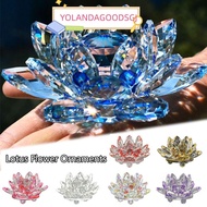 YOLANDAGOODSGJ Crystal Lotus Flower Figurine, Multi-Color Lotus Flower Decor Lotus Flower Ornament, 
