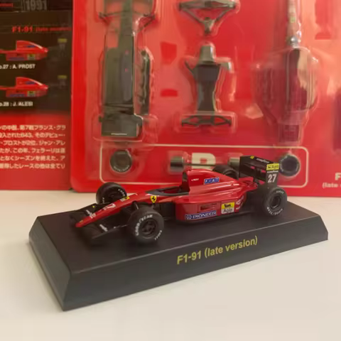 KYOSHO 1:64 Scale F1-91 No.27 Early Version Racing Car Simulation Alloy Model Vehicle Toys Display G