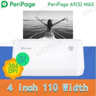 ✕∏▫ PeriPage A9(s) Max 4 quot; Portable Thermal Bluetooth Printer Thermal Photo Label Receipt Sticker Mini Printer 107mm