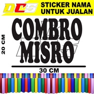 CUTTING STICKER TULISAN COMBRO MISRO STICKER TEMPELAN UNUTK NAMA JUALAN DI GEROBAK RODA DAN ETALASE