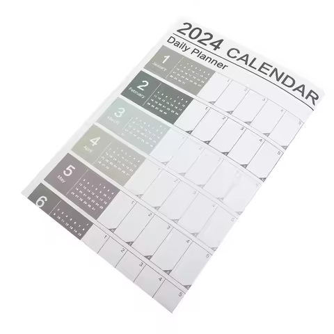 1Set Yearly Wall Hanging Calendar 2024 Lightweight Sturdy Planner Home Office Dorm Wall Planner Dail