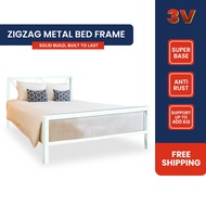 3V ZigZag Solid SuperBase Metal Bed Frame, Sizes (Single, Super Single, Queen, King)