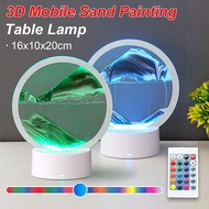 3D Hourglass Sand Painting Table Lamp LED Quicksand Sandscape Lamp Moving Sand Art Flowing Sand In M