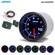 2"/52mm 7 Color LED Car Auto Tachometer Gauge Meter Pointer Universal Meter AD-GA52RPM
