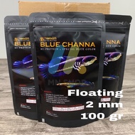 Channa Fish Feed Premium 88 Channa Blue 100Gr Floating Channa Fish Pellet Feed