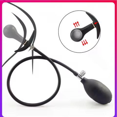 BDSM Anal Plug Inflatable Butt Plug Dildo Pump Anus Clean Enema Vaginal Anal Masturbator G Spot Stim