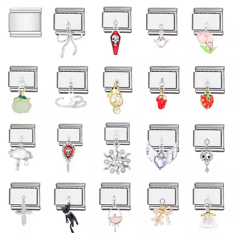 1PC DIY Stainless Steel Italian Charm Links Fit 9mm Bracelet Jewelry Making Accessories Findings Sku