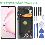 หน้าจอ LCD  ดั้งเดิมสำหรับ Samsung Galaxy Note10 Lite Digitizer Full Assembly พร้อมกรอบ (สีดำ)