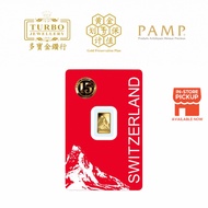 TURBO [1GM] PAMP Switzerland Matterhorn Gold Bar 9999Gold