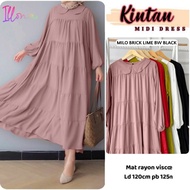 Kintan Midi Dress/Baju Dress Wanita/Gamis/Baju Muslim