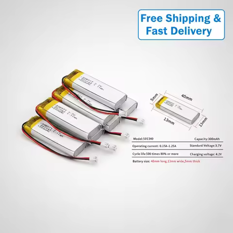 10pcs 3.7V 300mAh 501340 Lipo Battery for Xiaomi Airdots Youth Version TWS Bluetooth Headset Chargin
