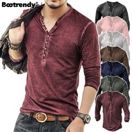 Retro Inspired Long Sleeve Henley Top Stylish Streetwear