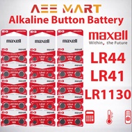 Maxell Original LR44 / LR41 / LR1130 1.5V Alkaline Button Cell (AG3 AG10 A76 357) Thermometer Watch 