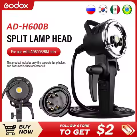 Godox AD-H600B Portable 600Ws Flash Extension Head Off-Camera Light for AD600B AD600BM Wireless Stro