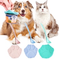 2022 Portable Silicone Dog Cat Canned Lid 2-in-1 Food Sealer Spoon Pet Food Cover Storage Fresh-keeping Lid Bowl Cat Accessories