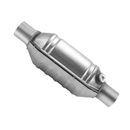 (BIGY) Inlet/Outlet Universal Catalytic Converter with O2 Port &amp Heat Shield 53004 Car Stainless 