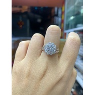 Super bright real silver diamond ring