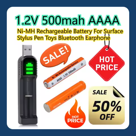 1.2V 500mah AAAA Ni-MH Rechargeable Battery with USB charger For Surface Stylus Pen Toys Bluetooth E