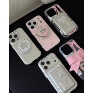 Free Matching Star Pink Bow Magnetic Suitable For iPhone 17 16 15 14 Pro Max i15 i16 17Pro Phone Cas