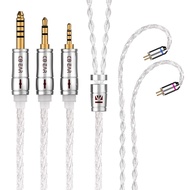 KBEAR Limpid Pro 8 Core Pure Silver Cable 2.5/3.5/4.4MM With MMCX/2pin/QDC Connector For KZ ZS10 Pro AS10 ZSX ZSN PRO C12