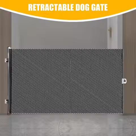 Retractable Barrier Fences Mesh Design Higher Design Mesh Stairs Gate Easy Install Punch-Free Dog Sa