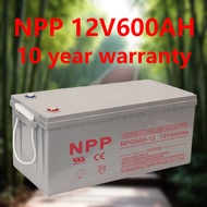 NPP แบตเตอรี่โซล่าเซลล์ 12V 600AH Deep Cycle สำหรับสถานีรีเลย์ 5G ไฟเสถียร ลดการใช้ดีเซล 10 ปีประกัน