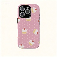 Pink Polka Dot Cake Suitable for iPhone 17Promax 16Pro 15 11 12 13 14 xs XR 17Air Shock-resistant Do