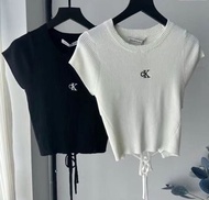 ck 露背綁帶上衣短袖 jennie 同款