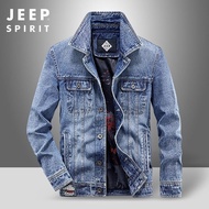 JEEPSPIRIT Jaket Denim Lelaki Jaket Pakaian Kerja Musim Bunga Musim Gugur Musim Bunga Jaket Denim Sa