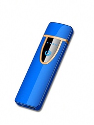 1入藍色迷你usb充電式電子打火機,帶有觸摸感應器和防風功能