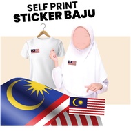 LENCANA JALUR GEMILANG BAJU SEKOLAH STICKER BENDERA MALAYSIA, STICKER IRON BAJU MUDAH LEKAT
