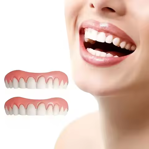 False Teeth Silicone Upper Lower Veneers Perfect Laugh Veneers Dentures Paste Fake Teeth Braces Comf