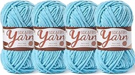 4 Pack Fluffy Velvet Yarn for Crocheting，Baby Blanket Yarn for Crocheting Soft，200g(262.4yds) Amigur