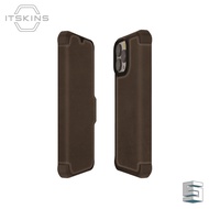 Itskins HYBRID//FOLIO Leather Case For Iphone 13 / 13 Pro / 13 Pro Max - Brown/Black