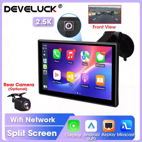 Develuck 9" Carplay Screen for Car DVR Dash Cam 2.5K Wireless Android Auto GPS Navigation Bluetooth 