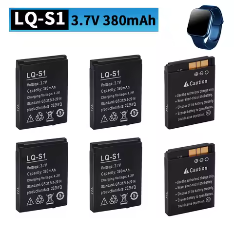LQ-S1 3.7V 380mAh Smart Watch Battery lithium Rechargeable Battery For Smart Watch QW09 DZ09 W8 Univ