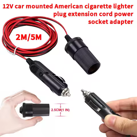 12V 10A Car Cigarette Lighter Socket Extension Cord 2M 5M Cable Male Plug To Female Socket Extension