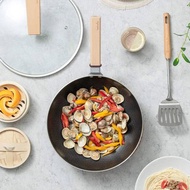【Taste Plus】悅味不鏽鋼 網紋炒鍋 物理不沾 耐磨耐刮 30cm