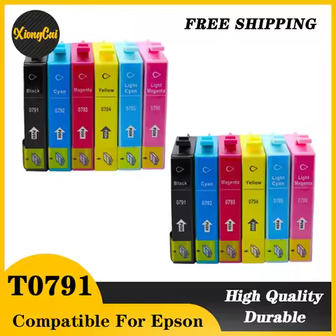 12PCS T0791 Compatible Ink Cartridge Full For Epson Stylus Photo PX660 P50 PX650 PX700W PX710W PX720