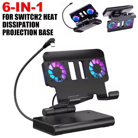 6 In 1 Docking Station For Switch2 Cooling Base For Steam Deck/Rog Ally X/Legion Go/Msi Claw Adjusta