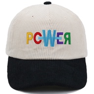ZJT G-DRAGON POWER corduroy baseball cap monochromatic embroidery GD BIGBANG color soft top hat JTZ