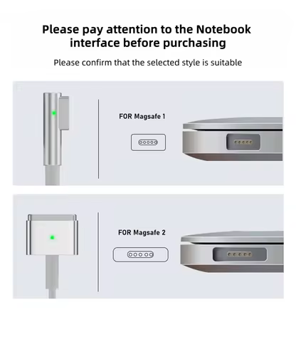 Magnetic USB-C to MagSafe 1/2 Charger | Universal Fast Charging Cable for 45W 60W 85W MacBook Air/Pr