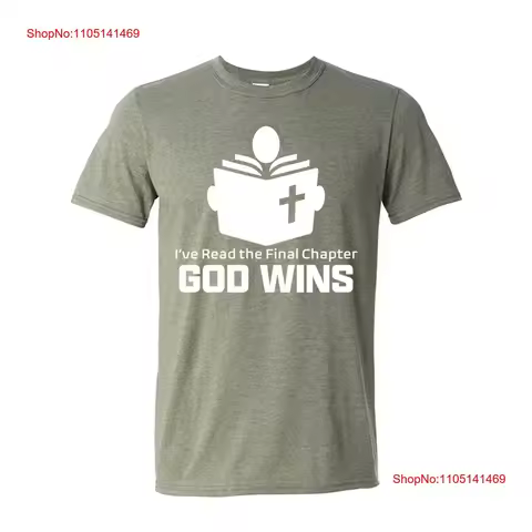 I've Read the Final Chapter God Wins w Person Green AK T Shirt L vintage Washed Comfortable Stretche