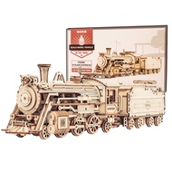ROKR 3D Wooden Puzzle for Adults-Mechanical Train Model Kits-Brain Teaser Puzzles-Vehicle Building K